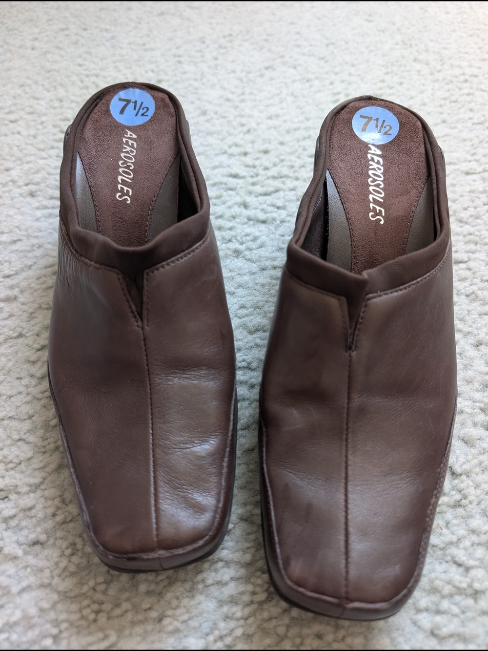 Aerosoles Women's Brown Leather Slip-On Mules